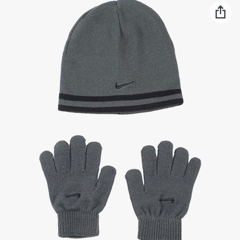 Boys Nike Swoosh Reversible Beanie Hat & Gloves - Picture 1 of 4